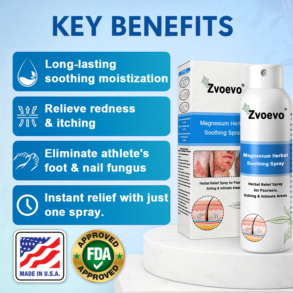 ✅ Official Store: Zvoevo® Magnesium Herbal Psoriasis Spray⚕️FDA Certified (Relieves psoriasis, eczema, and seborrheic dermatitis; treats acne; improves bacterial infections in intimate areas)