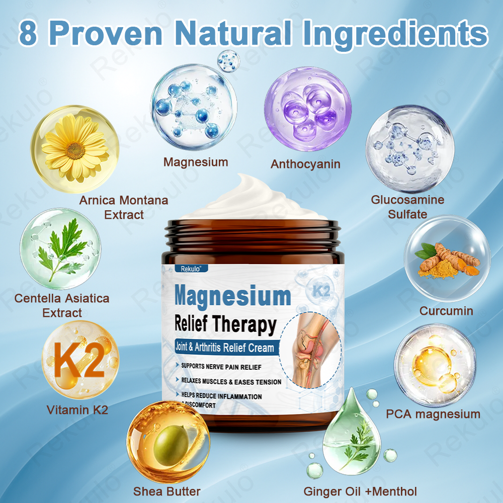 ✅ FDA Certified: Rekulo® Magnesium Pain Healing Bone Cream (for the treatment of arthritis, neuropathy, rheumatism, sports injuries, muscle stiffness and spasms)