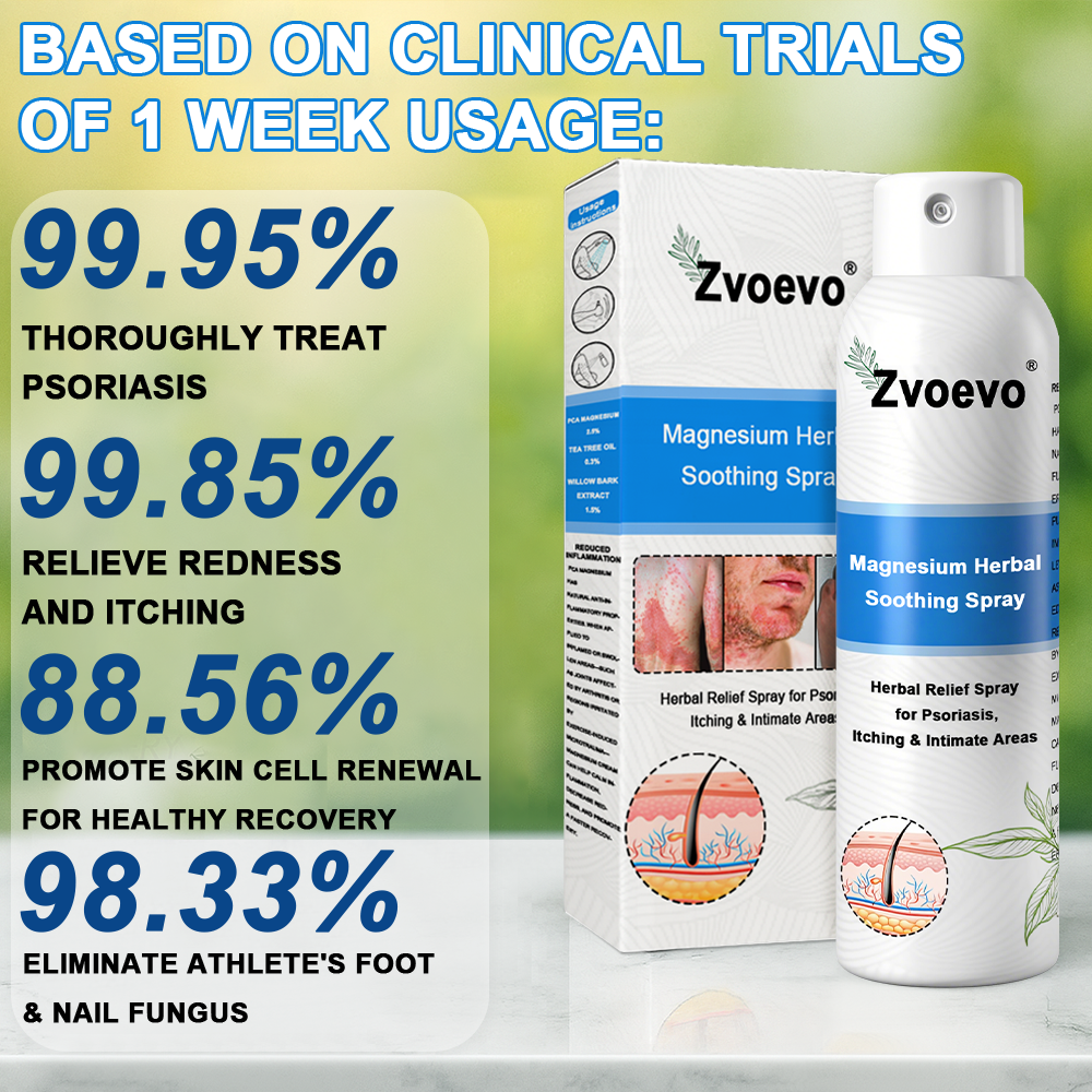✅ Official Store: Zvoevo® Magnesium Herbal Psoriasis Spray⚕️FDA Certified (Relieves psoriasis, eczema, and seborrheic dermatitis; treats acne; improves bacterial infections in intimate areas)