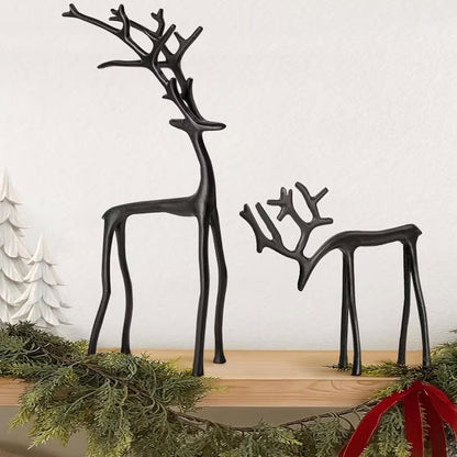 🎅Christmas bestsellers 🦌2 PC Black Reindeer Statues Christmas Decorations Set
