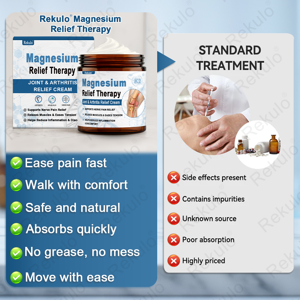 ✅ FDA Certified: Rekulo® Magnesium Pain Healing Bone Cream (for the treatment of arthritis, neuropathy, rheumatism, sports injuries, muscle stiffness and spasms)