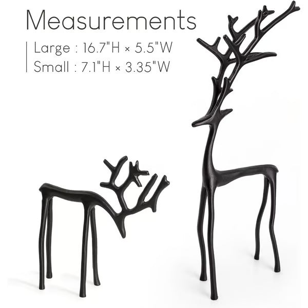 🎅Christmas bestsellers 🦌2 PC Black Reindeer Statues Christmas Decorations Set