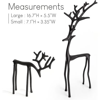 🎅Christmas bestsellers 🦌2 PC Black Reindeer Statues Christmas Decorations Set